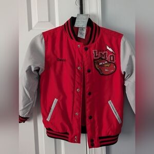 Disney Store Lightning McQueen personalized letterman jacket - "Owen" embroidery